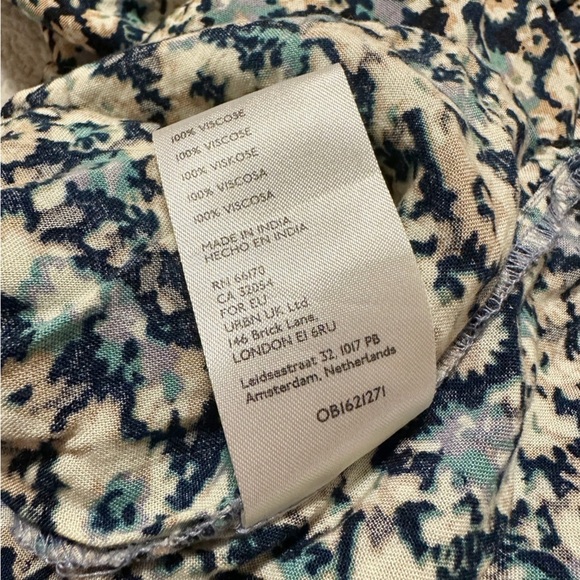 Free People One I Love Maxi Dress Denim Blue Floral Ruffle Smock Prairie Boho - Picture 13 of 16